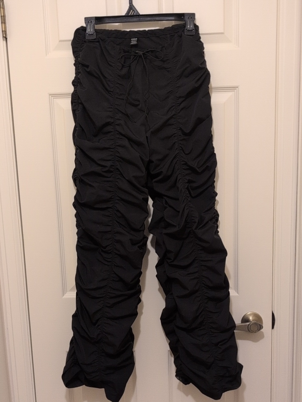 SHEIN Black Ruched Drawstring Joggers
